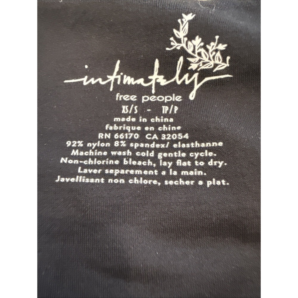 Intimately Free People XS / Small Short Sleeve Shirt Spandex Stretch Top Black - Picture 7 of 9